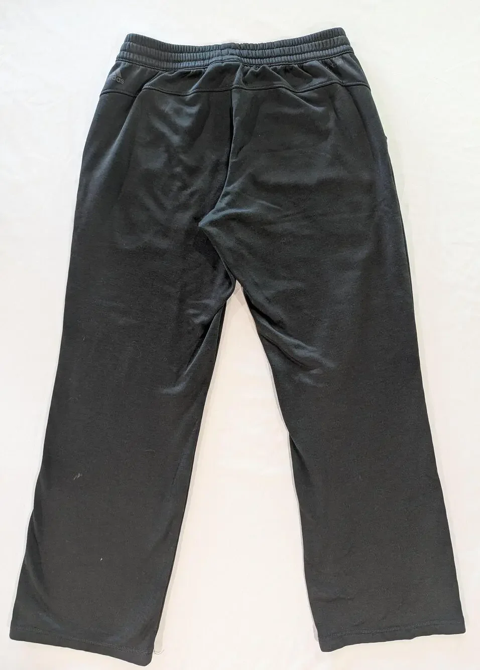 Adidas Sweatpants Mens L Black Fleece Elastic Waist Drawstring Pockets Athletic